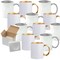 12 Pack 11 oz. SILVER & GOLD Inner and Handle - Ceramic Sublimation Mugs - Professional Grade - Foam Supports Boxes